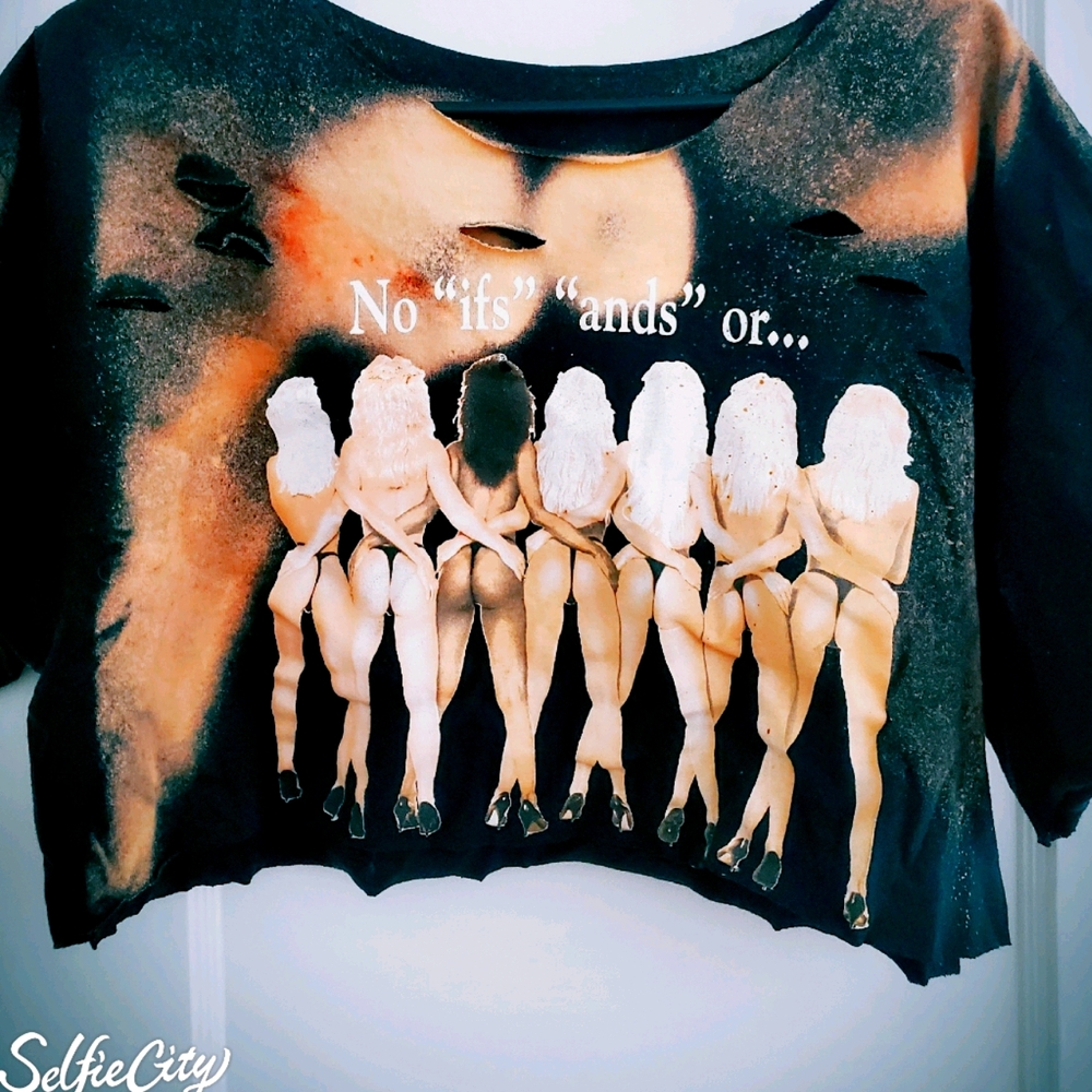 No if and or butts crop top tee